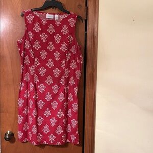 Liz Claiborne Red and White Patterned Top
